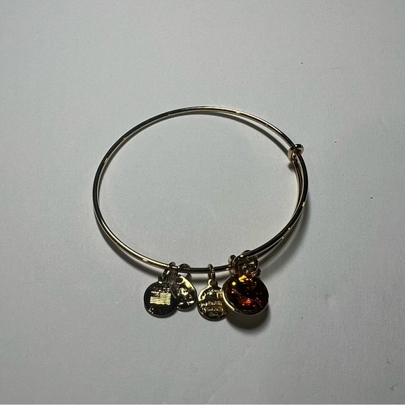NEW Alex and Ani Topaz Birthstone Bracelet Gold Orange Charms - Picture 2 of 8
